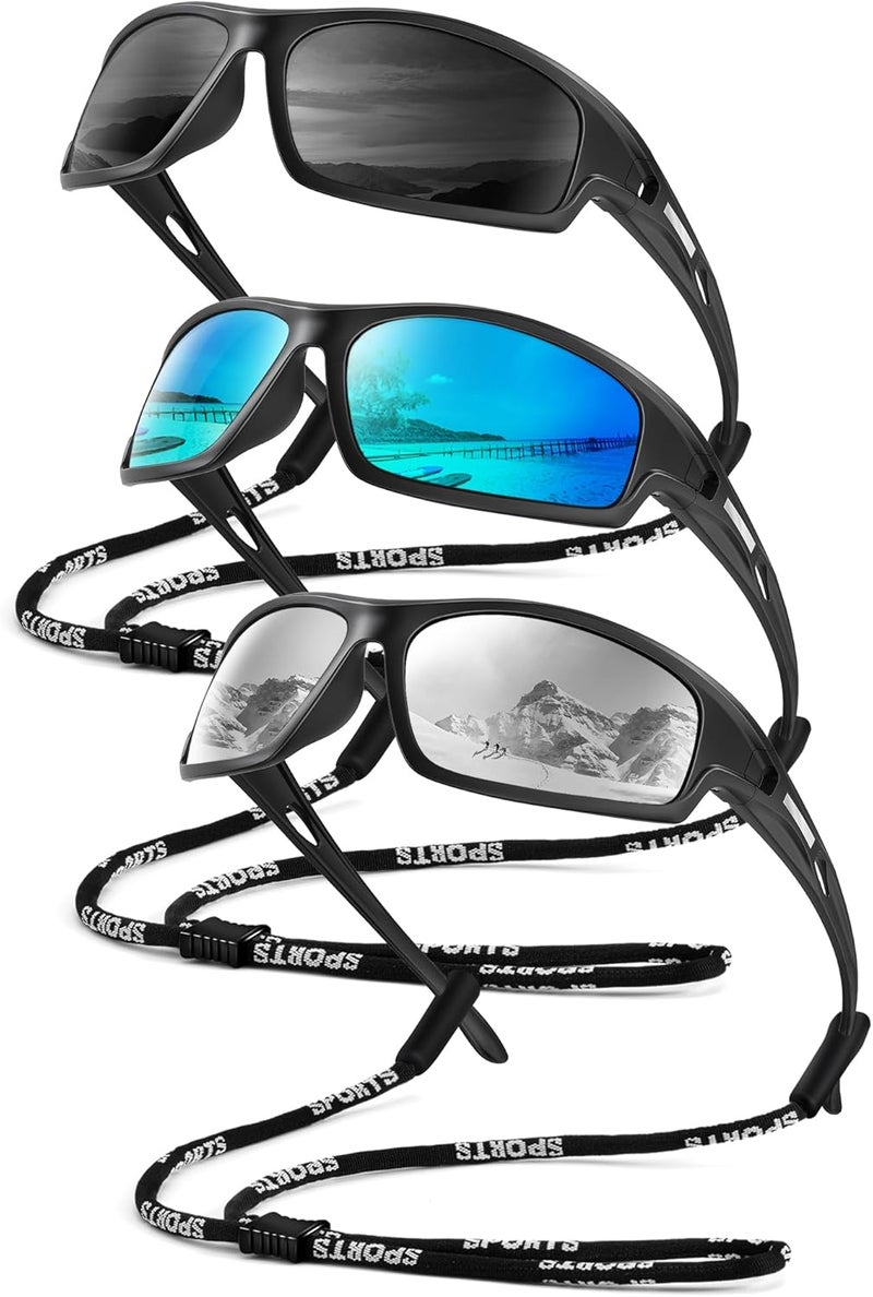 QALLY Store Polarized-Sunglasses-Men Sports Mens-Sunglasses: Sun-Glasses with UV Protection for Fishing Driving Running Cycling - Image 1